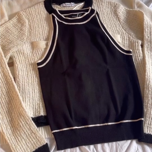 GORGEOUS MANGO NWT Knitted Top w Contrast Details - Picture 16 of 16